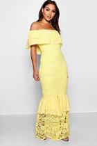 Boohoo Rosie Lace Off The Shoulder Maxi Dress