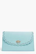 Boohoo Tegan Scallop Edge Twist Lock Clutch Bag