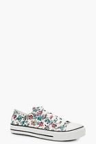 Boohoo Ava Floral Lace Up Pump