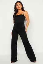 Boohoo Ruched Front Wide Leg Trouser