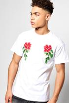 Boohoo Floral Embroidered T-shirt White