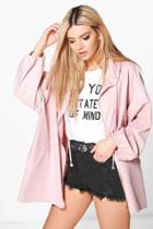 Boohoo Olivia Hooded Lightweight Parka Rose