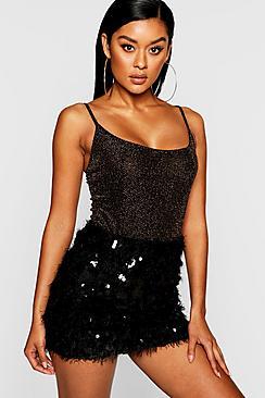 Boohoo Tassel Disc Sequin Mini Skirt
