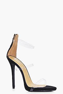 Boohoo Leah Clear 3 Band Sandal