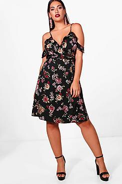 Boohoo Plus Alexandra Floral Wrap Dress