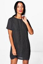 Boohoo Ailani Micro Polka Dot Shift Dress