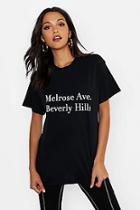 Boohoo Tall Melrose Beverley Hills Slogan T-shirt