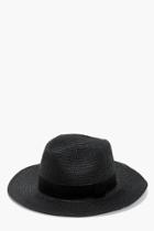 Boohoo Honey Black Straw Hat Black