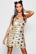 Boohoo Emily Metallic Knitted Sequin Dress