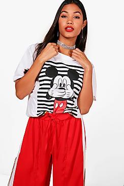 Boohoo Nicole Disney Mickey Stripe Tee