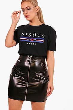 Boohoo Plus Liv Extreme High Waist Buckle Detail Skirt