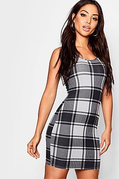 Boohoo Tartan Check Mini Dress