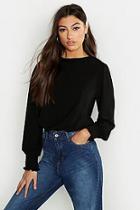 Boohoo Tall Woven Shirred Detail Frill Neck Top