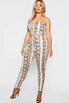 Boohoo Plus Snake Bandeau Co-ord