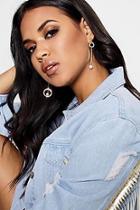 Boohoo Lilly Miss Match Faux Pearl And Bar Earrings