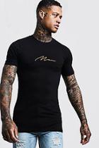 Boohoo Muscle Fit Orange Man Signature Embroidered T-shirt