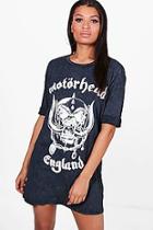 Boohoo Ziggy Motorhead Acid Wash T-shirt Dress