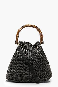 Boohoo Bamboo Handle Duffle Cross Body