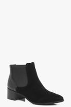 Boohoo Faye Boutique Suede Chelsea Ankle Boot Black