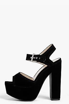 Boohoo Matilda Platform Ankle Strap Heels