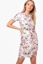 Boohoo Aimee Pastel Floral Print Dress Multi