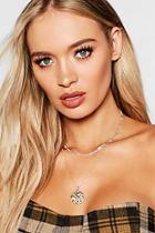Boohoo Mixed Metal Chain Coin Layered Necklace
