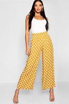 Boohoo Polka Dot Wide Leg Cropped Trousers