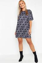 Boohoo Plus Oversized Chain Print T-shirt Dress