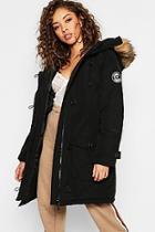 Boohoo Arctic Padded Jacket With Faux Fur Trim