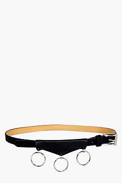 Boohoo Maddison Circle Rings Detail Boyfriend Belt