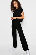 Boohoo Rib Oversized T-shirt + Drawcord Culotte Co-ord