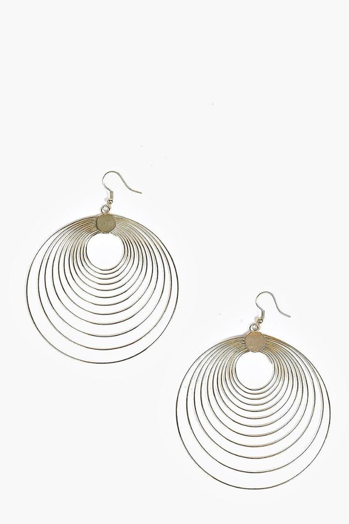 Boohoo Matilda Layered Hoop Statement Earrings Gold