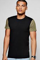 Boohoo Contrast Sleeve Muscle Fit T-shirt