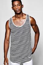 Boohoo Longline Stripe Vest With Step Hem