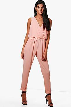 Boohoo Brielle Wrap Front Jumpsuit