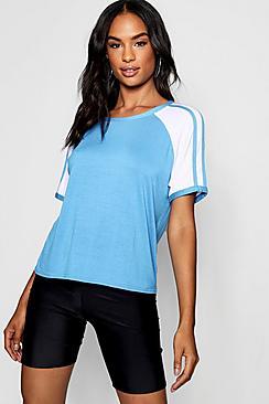 Boohoo Tall Eliza Stripe Sleeve Detail T-shirt