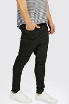 Boohoo Drop Crotch Skinny Black Jeans Black