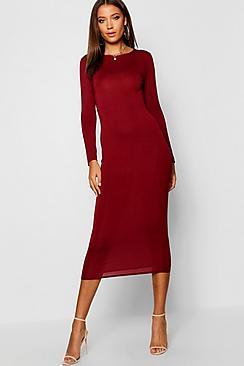 Boohoo Tall Scoop Neck Bodycon Midi Dress