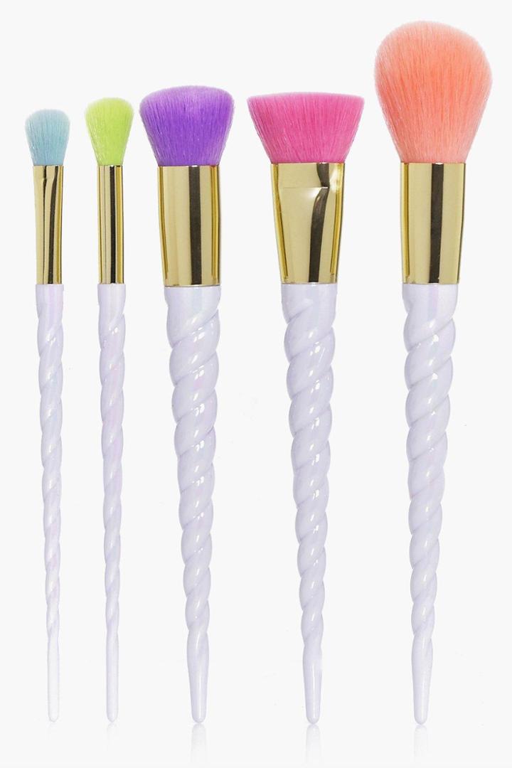 Boohoo Pastel Bristle Unicorn Make Up Brushes Multi