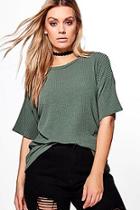 Boohoo Plus Charis Ribbed Oversize Knitted Tee