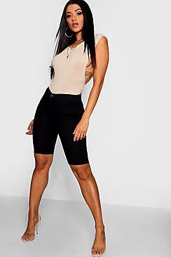 Boohoo Super High Waist Denim Cycling Short
