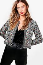 Boohoo Daisy Boutique Embroidered Trophy Jacket