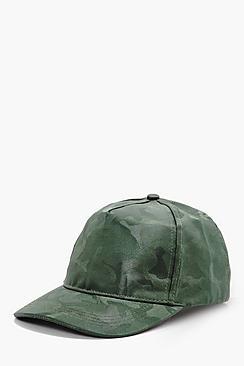 Boohoo Khaki Camo Jacquard Snap Back Cap