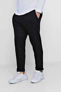 Boohoo Cropped Slim Jogger With Turn Ups And Tab Detail
