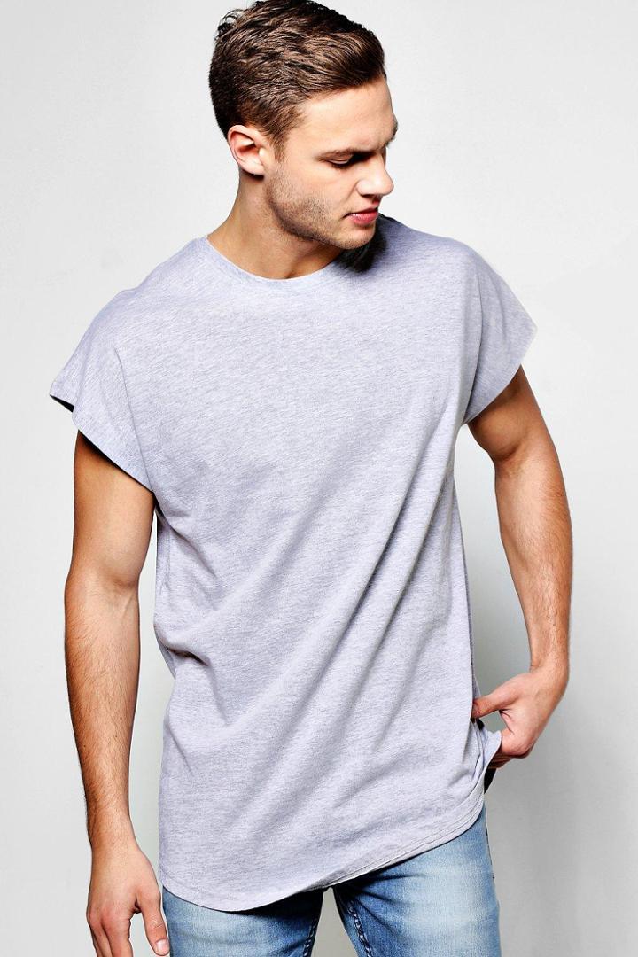 Boohoo Cap Sleeve T-shirt Grey