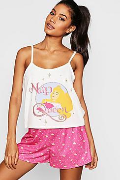 Boohoo Disney Nap Sleeping Beauty Short Set