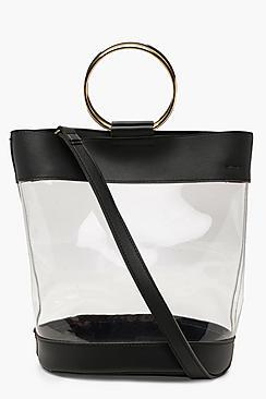 Boohoo Ria Ring Detail Clear Day Bag
