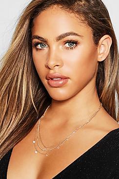 Boohoo Delicate Stone Layered Necklace