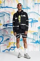 Boohoo Quavo Oversized Black Tie Dye Denim Jacket