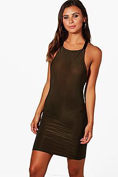 Boohoo Petite Harriet Harness Petal Bodycon Dress